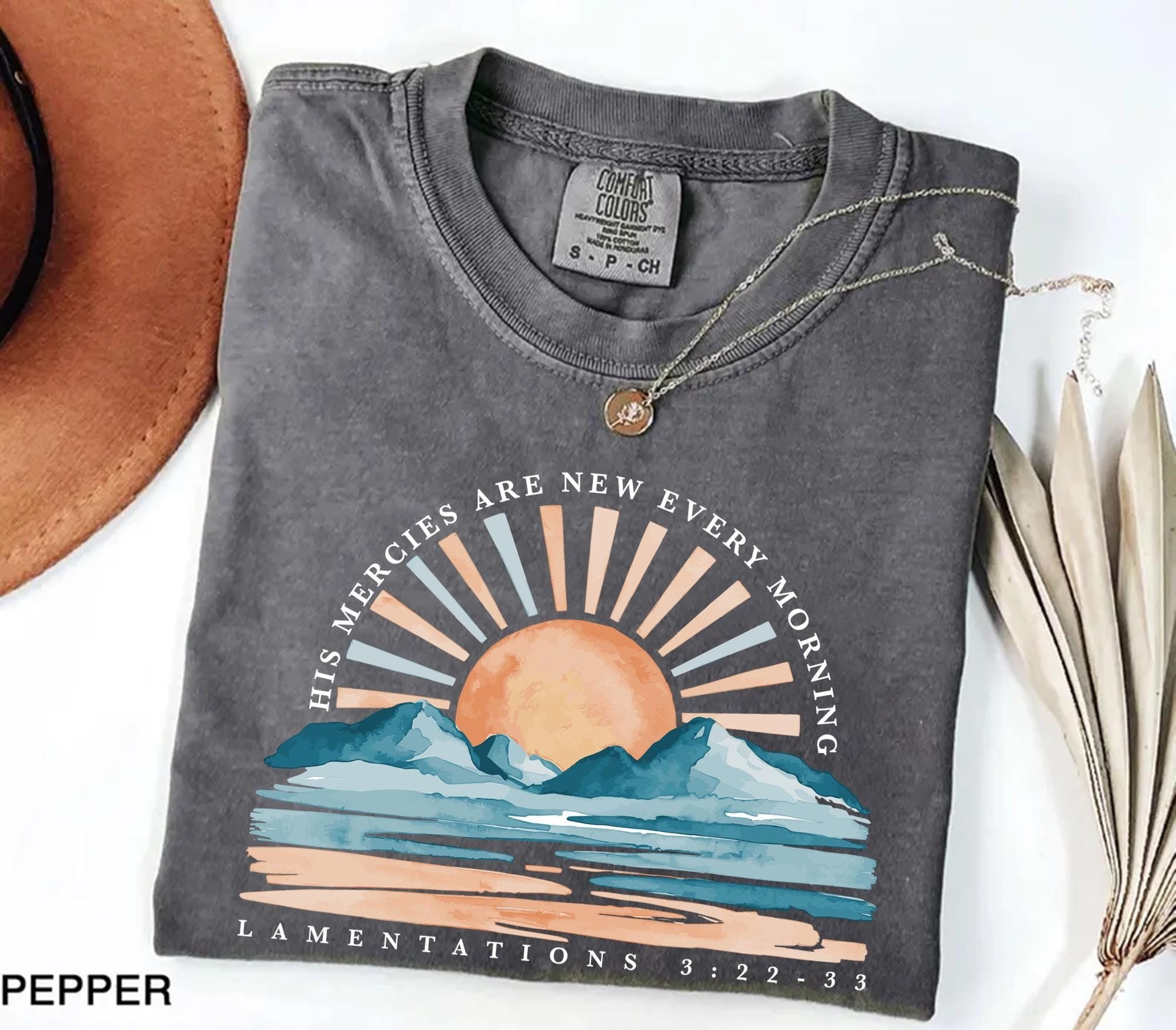 Comfort Colors® Religious Shirt, Christian Shirt, Inspirational Clothing, Faithful Shirt, Bible Verse Tee, His Mercies Are New Every Morning